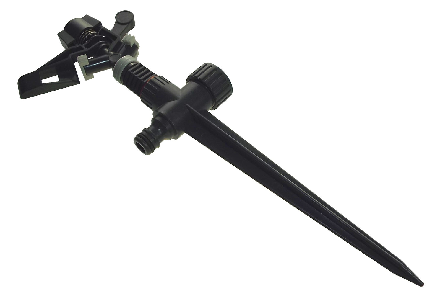 White Line Pulsating Garden Sprinkler with Ground Spike