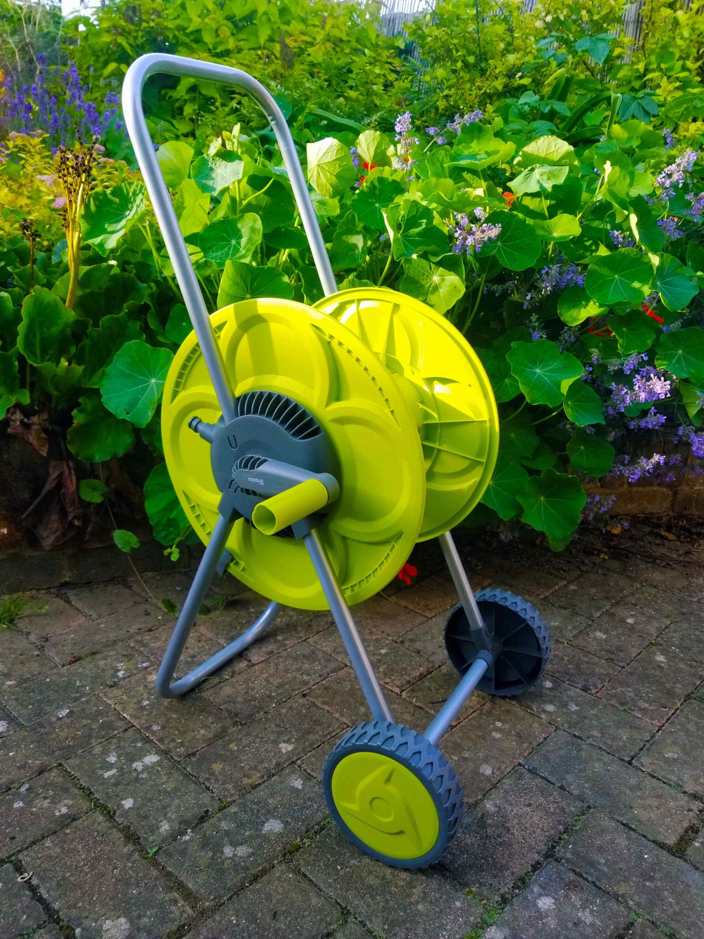 50m Lime Eco Hose Reel Trolley