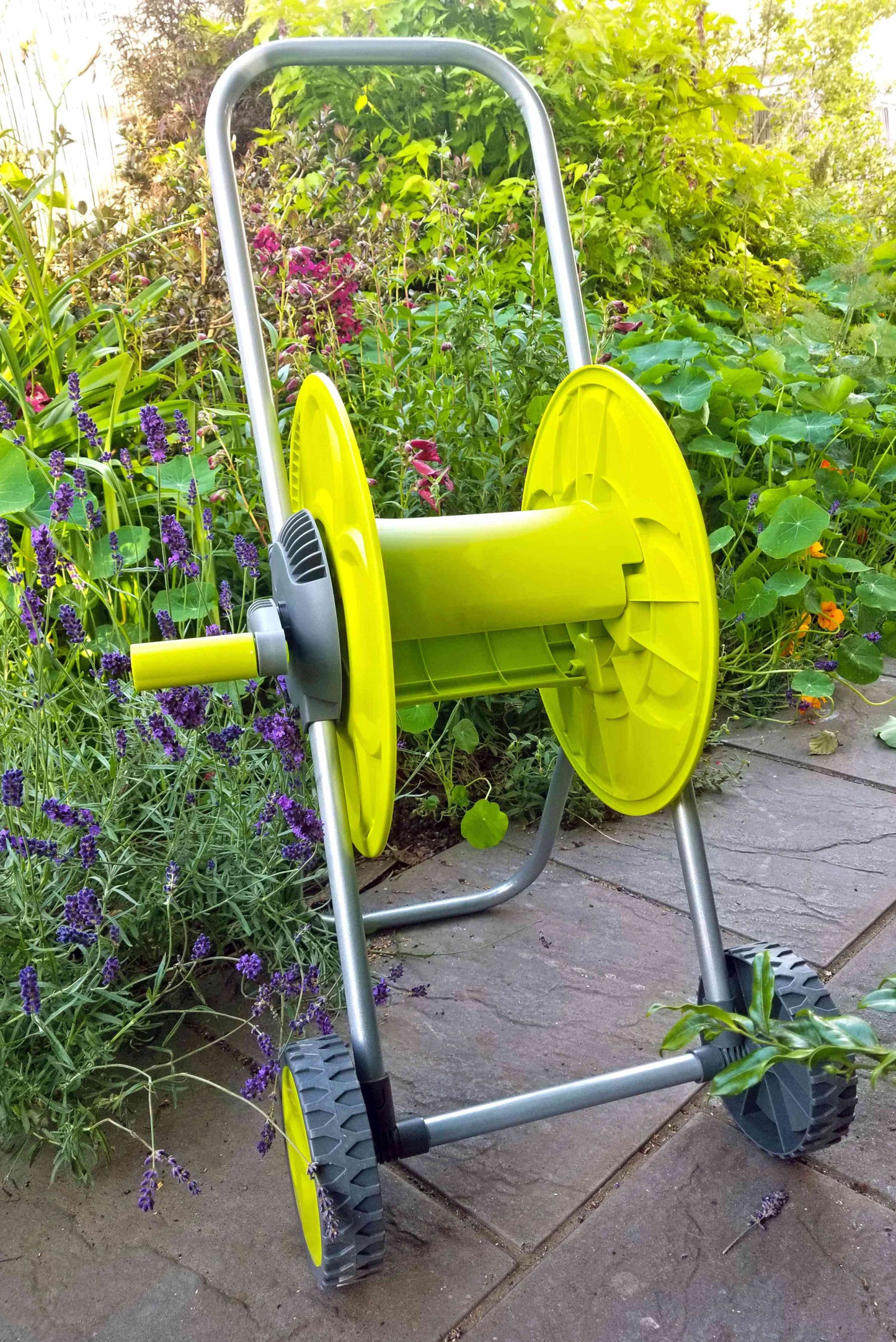 50m Lime Eco Hose Reel Trolley