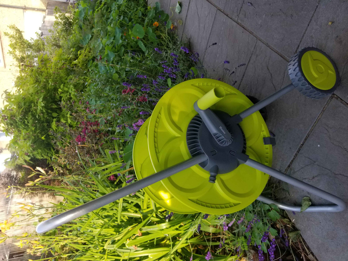 50m Lime Eco Hose Reel Trolley
