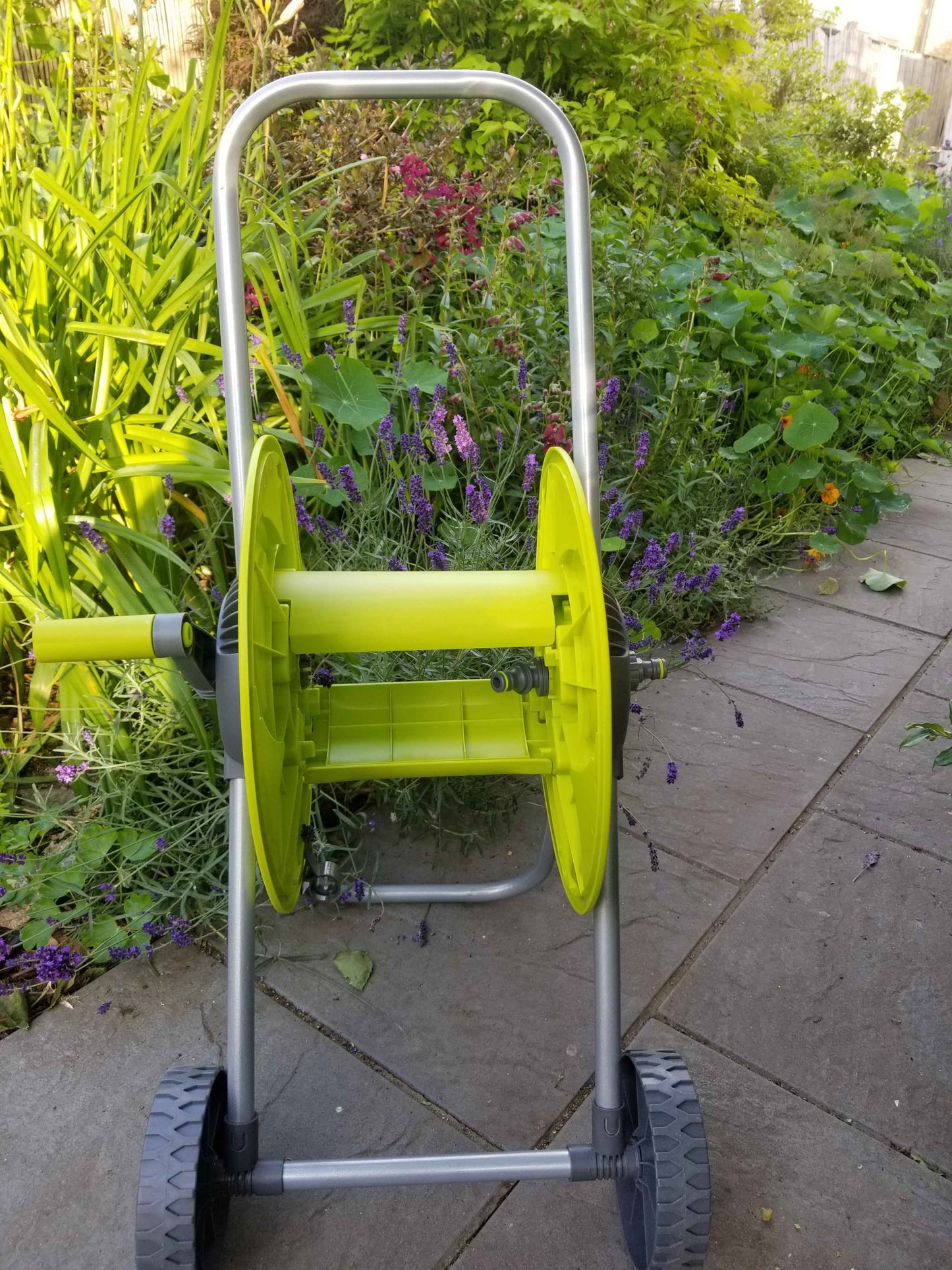 50m Lime Eco Hose Reel Trolley