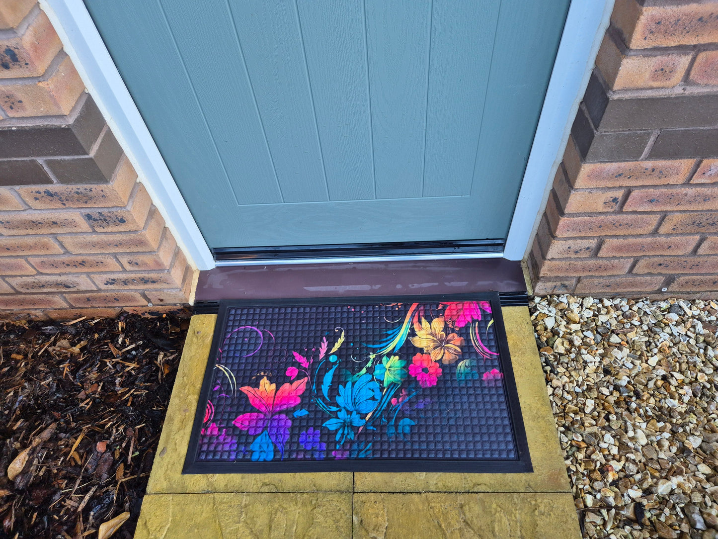 Rubber Entrance Mat 75x45cm – Fingertip Design (Model A)