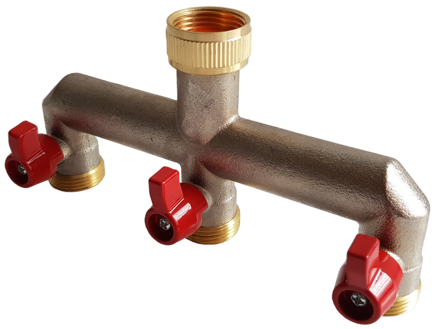 Brass Three-Way Tap Splitter 3/4" BSP
