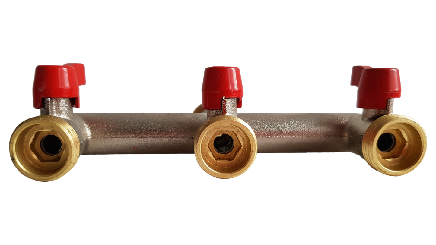 Brass Three-Way Tap Splitter 3/4" BSP