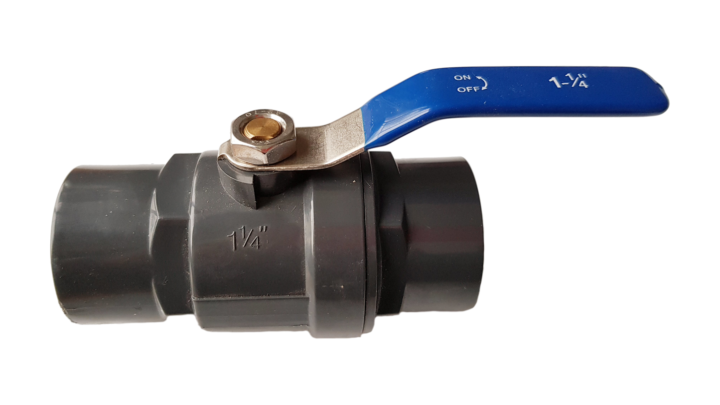 1.25″ BSP Female PP Stopcock Including Stainless Steel Ball Valve & Handle