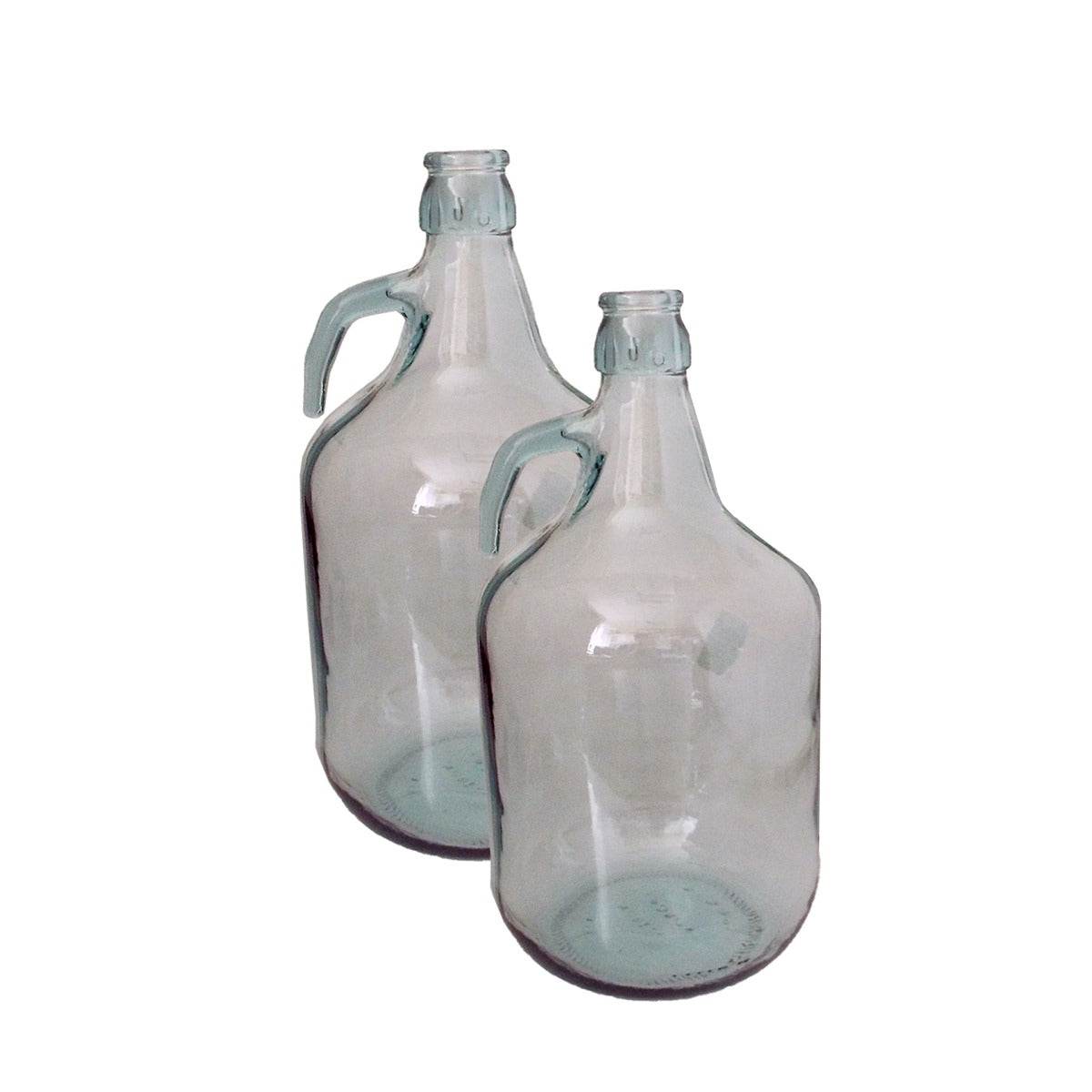 Set of 2 Plain 5L Glass Demijohns