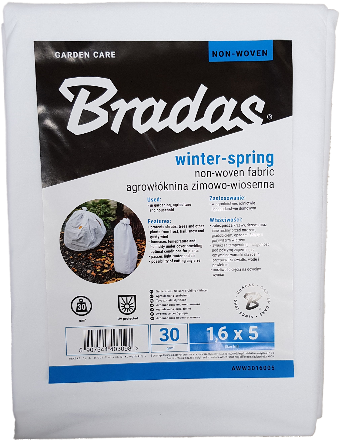 30gsm Garden Frost Protection Fleece – 1.6m x 5m Roll