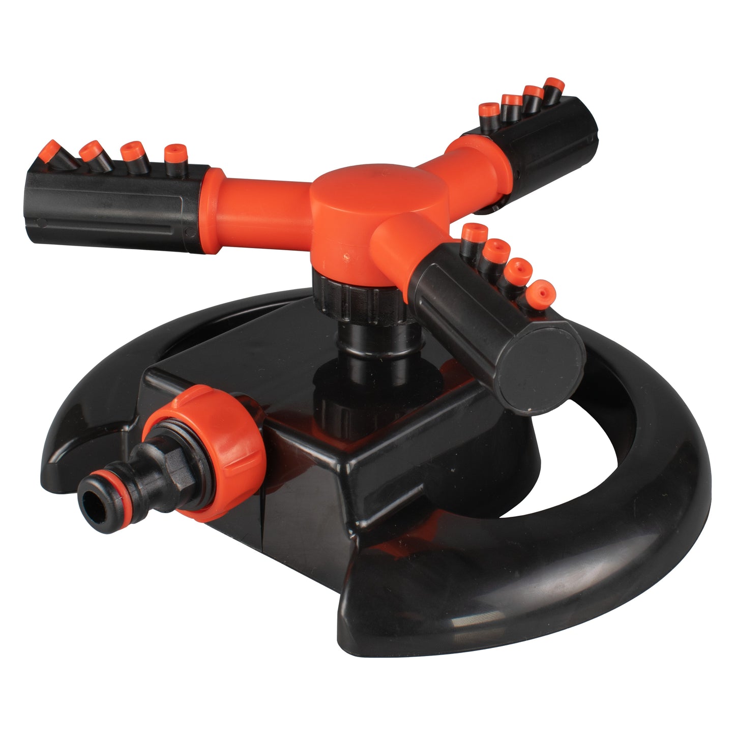 Cost Wise Lawn Sprinkler with 3 Adjustable Rotating Arms, Black/Orange
