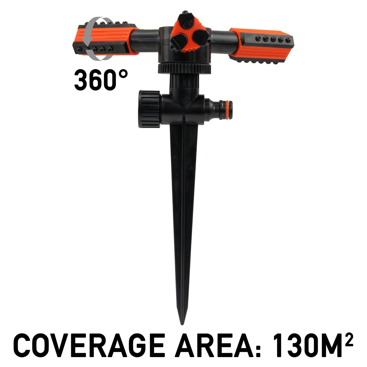 Eco Line 3‑Arm Rotary Lawn Sprinkler with Spike Mount
