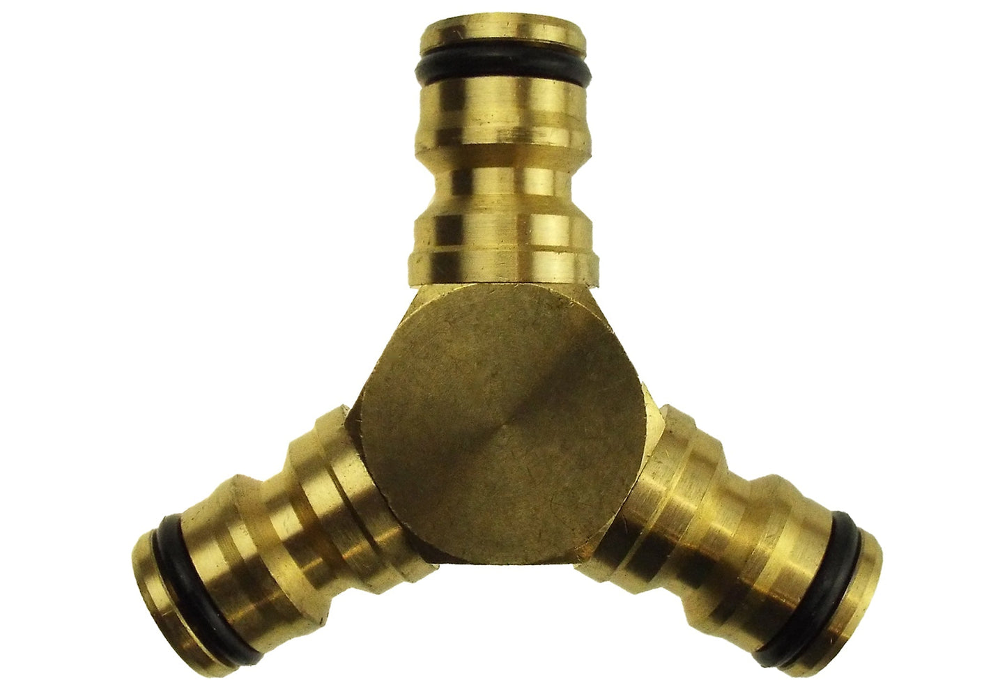 Brass 3‑Outlet Male Snap‑On Hose Connector