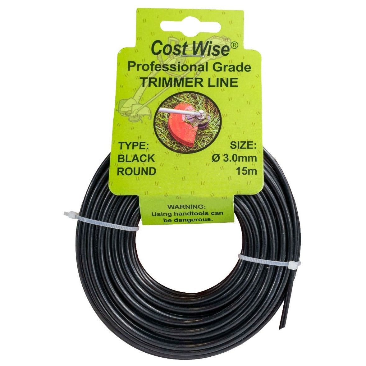 Black Round Strimmer Line 3mm x 15m