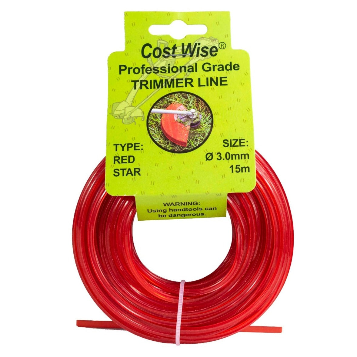 Red Star Shaped Grass Trimmer Line – 3mm x 15m