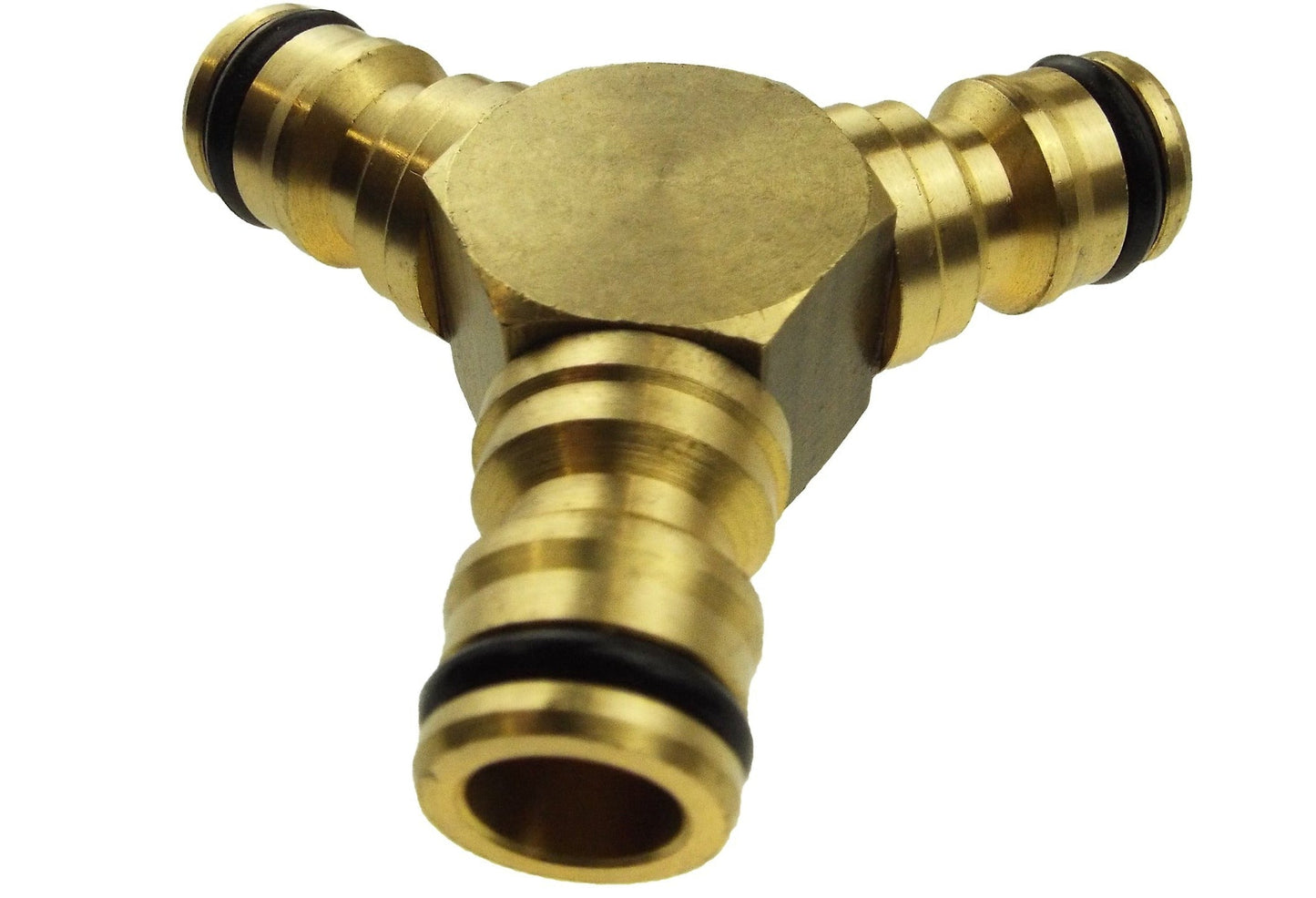 Brass 3‑Outlet Male Snap‑On Hose Connector