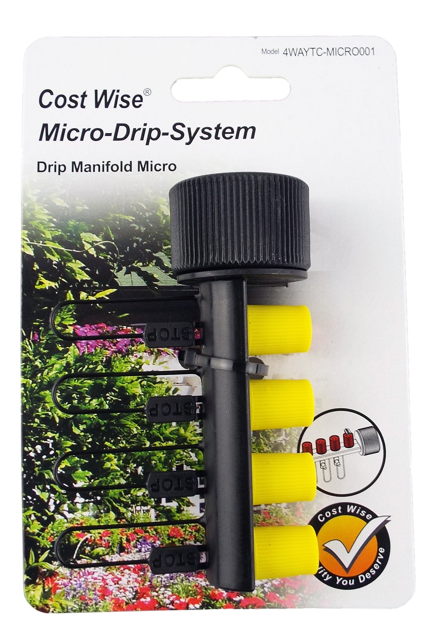 4-Way Micro Irrigation Tube Manifold Connector