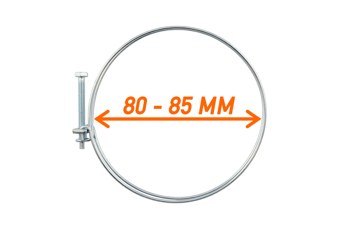 80–85mm Galvanised Dual Wire Hose Clip