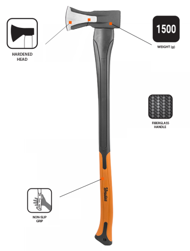 1500g Splitting Fiberglass Axe