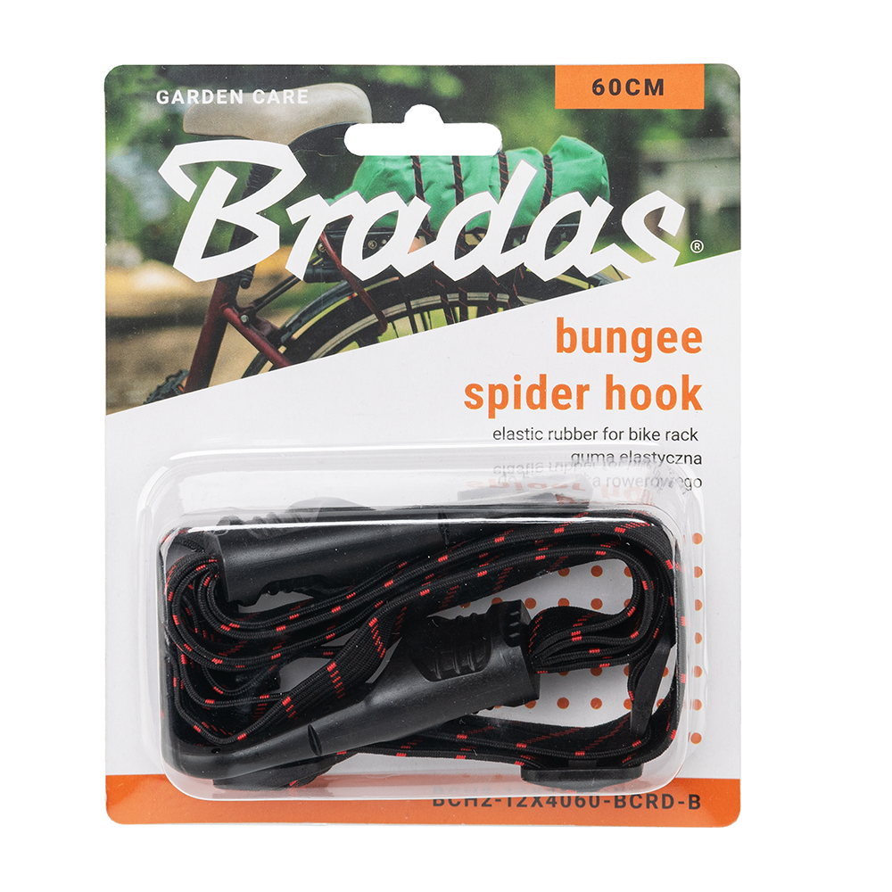 Elastic Spider Bungee Strap with Hooks for Bike Rack – Black