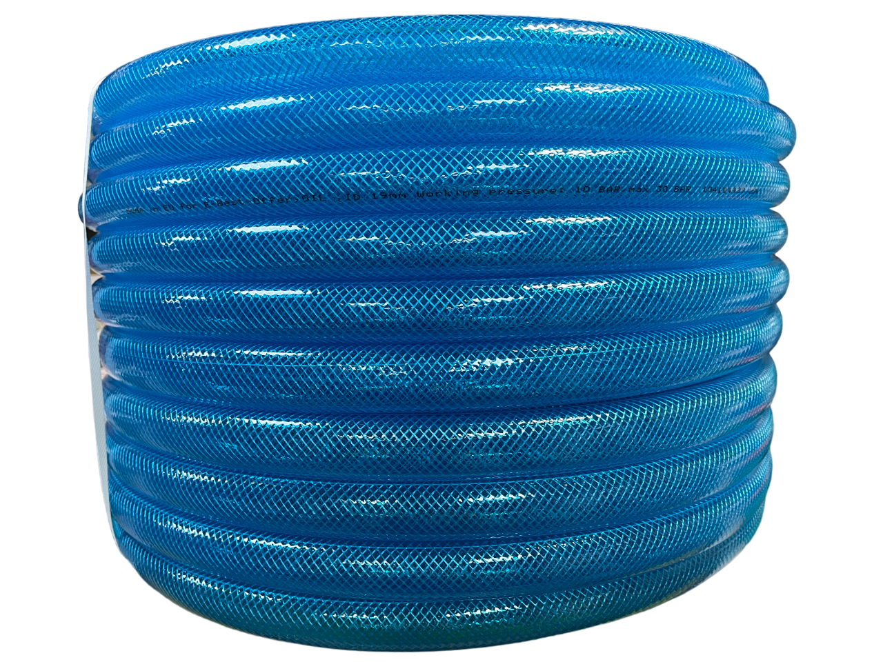 Blue Transparent Braided Fuel Hose PVC 19mm x 2.1mm