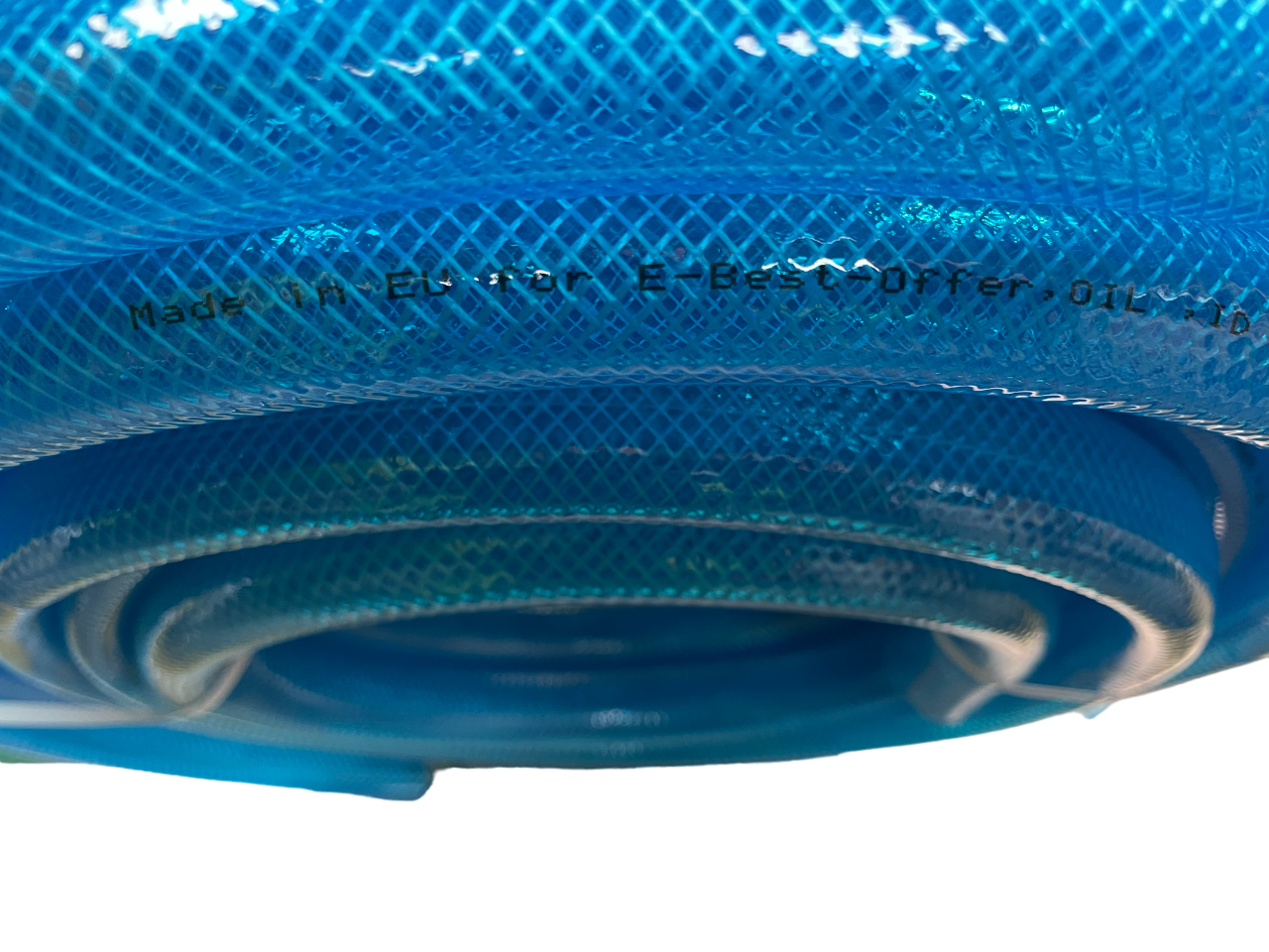 Blue Transparent Braided Fuel Hose PVC 25mm x 2.6mm