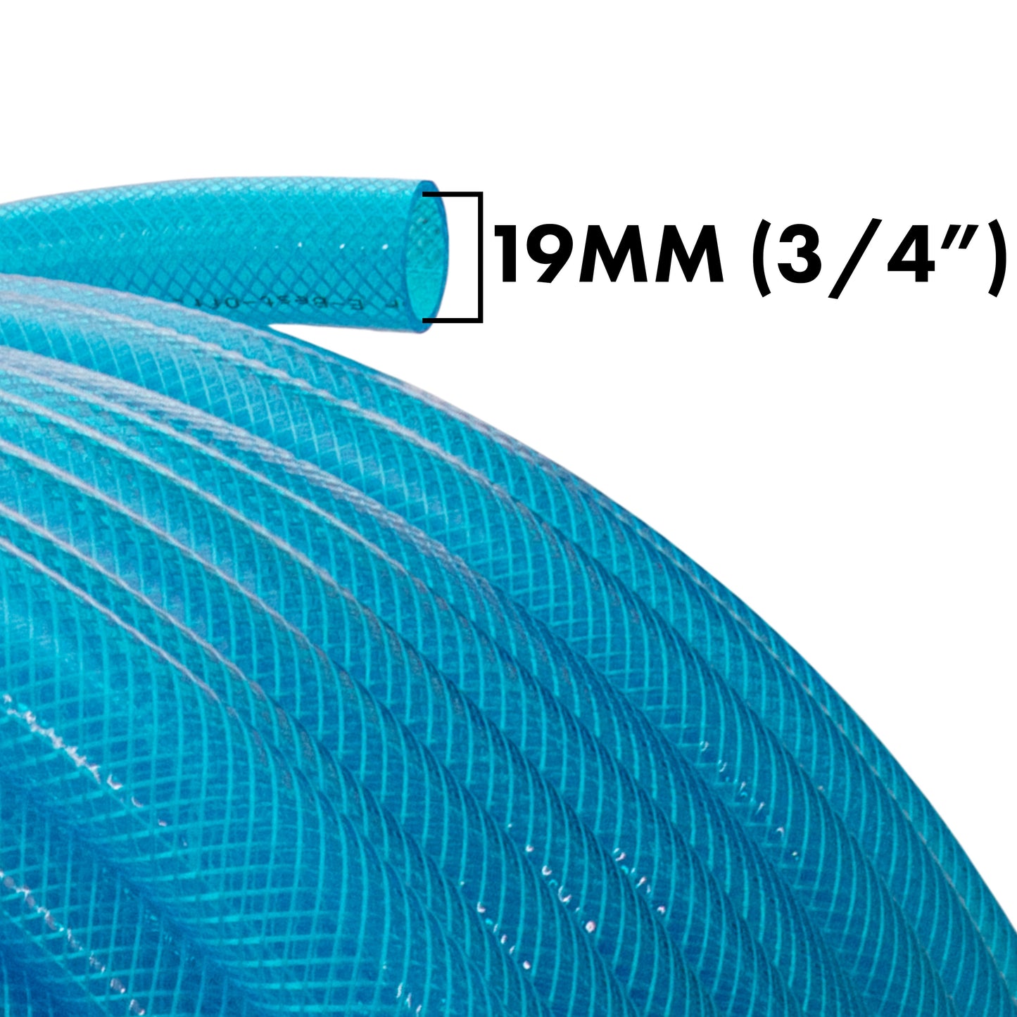 Blue Transparent Braided Fuel Hose PVC 19mm x 2.1mm