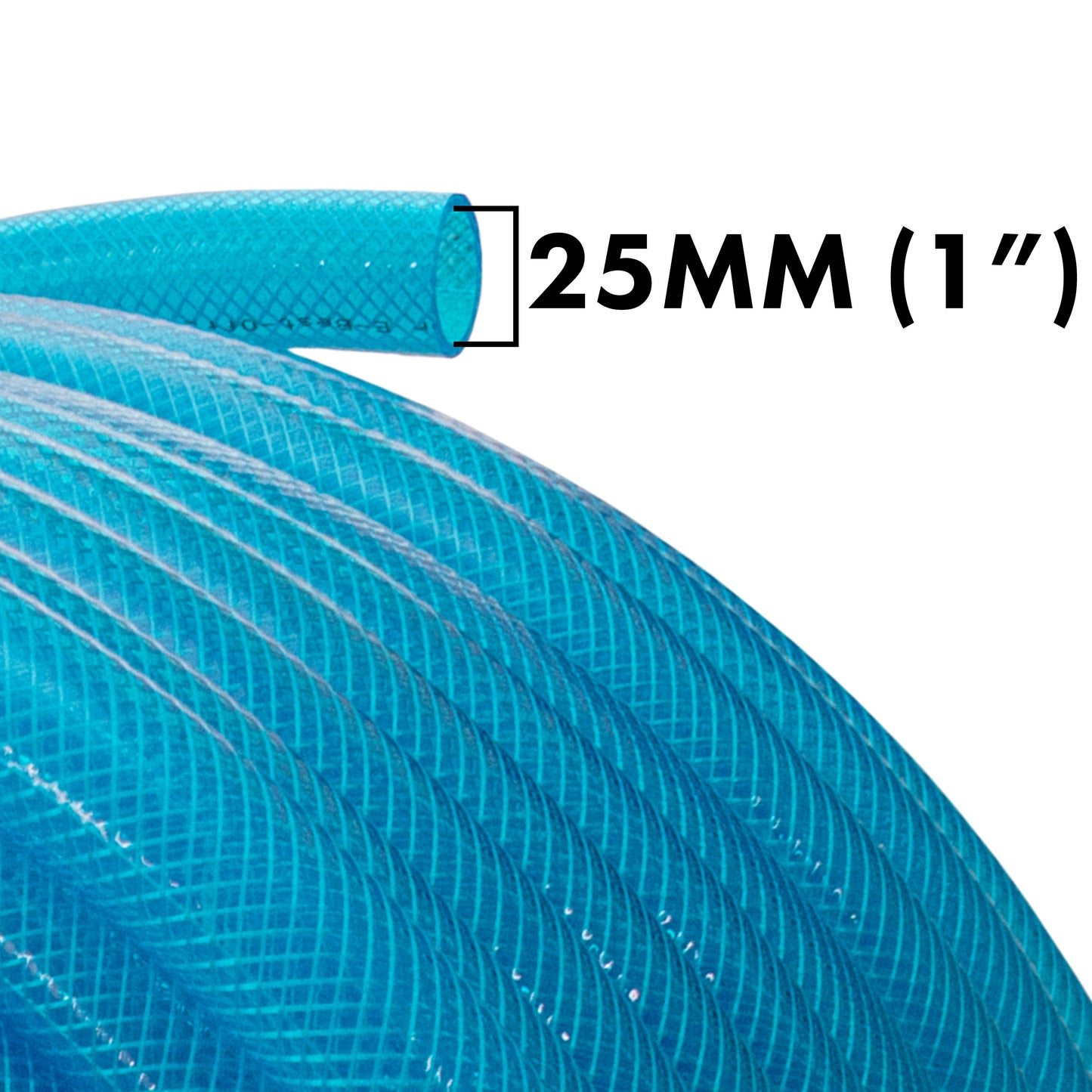 Blue Transparent Braided Fuel Hose PVC 25mm x 2.6mm