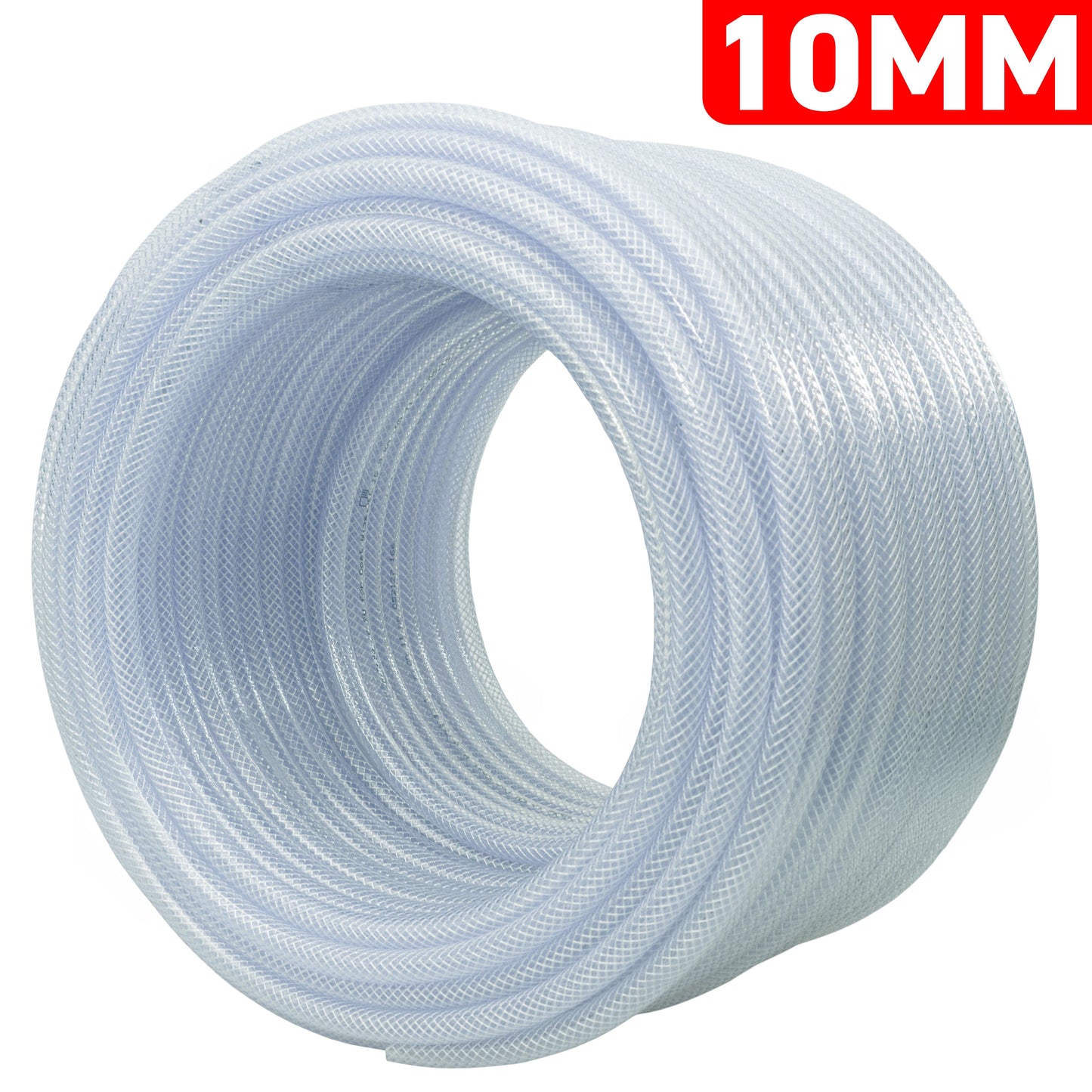 Clear Reinforced PVC Hose Pipe 10mm x 1.6mm
