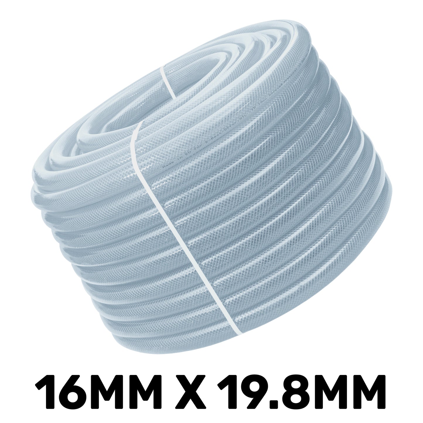 Transparent Reinforced PVC Hose Pipe – 16 mm × 1.9 mm