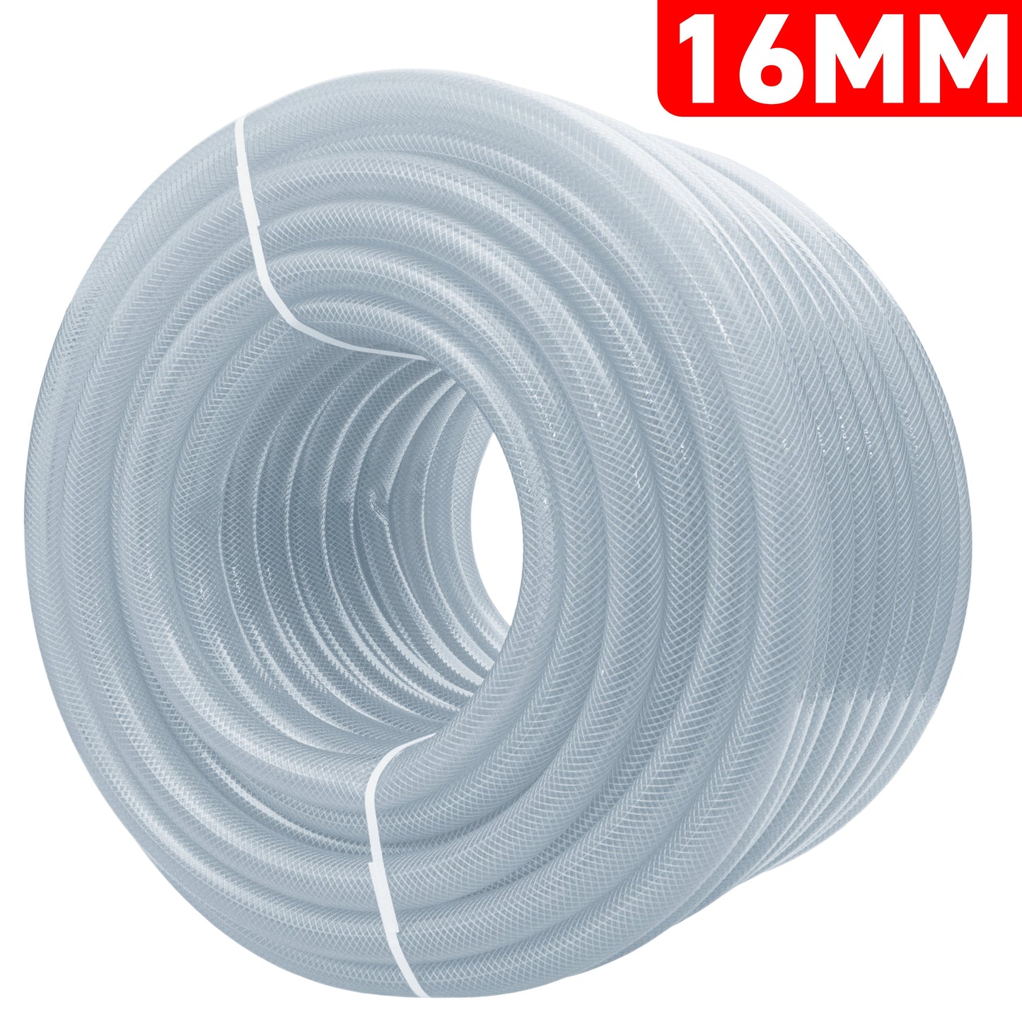 Transparent Reinforced PVC Hose Pipe – 16 mm × 1.9 mm