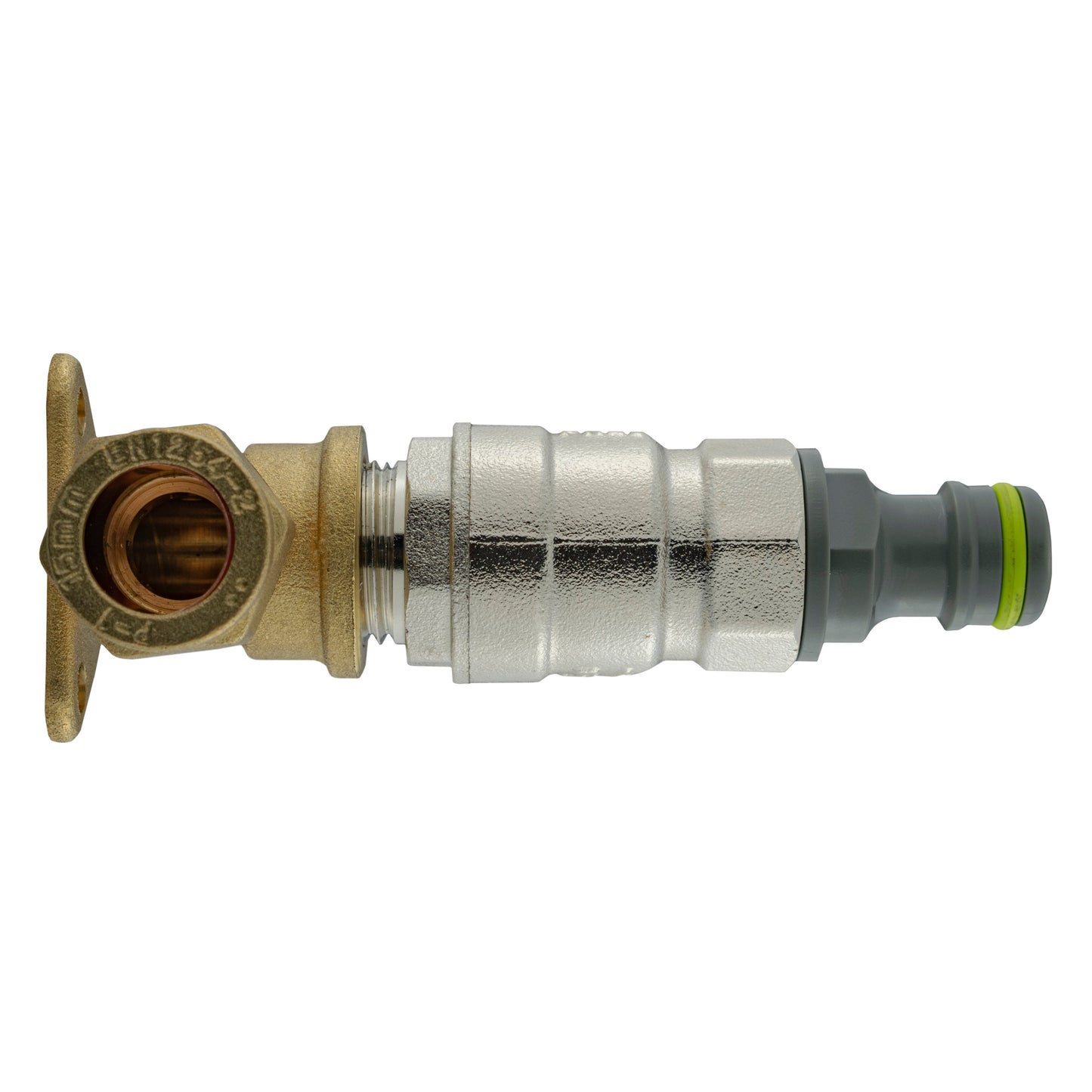 15mm Brass Wall Flange Kit with Bib Tap + Click Lock