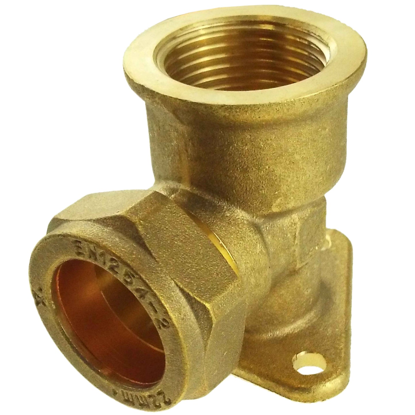 15mm Brass Wall Flange Kit with Grey Rotary Tap, Splitter, and Connectors