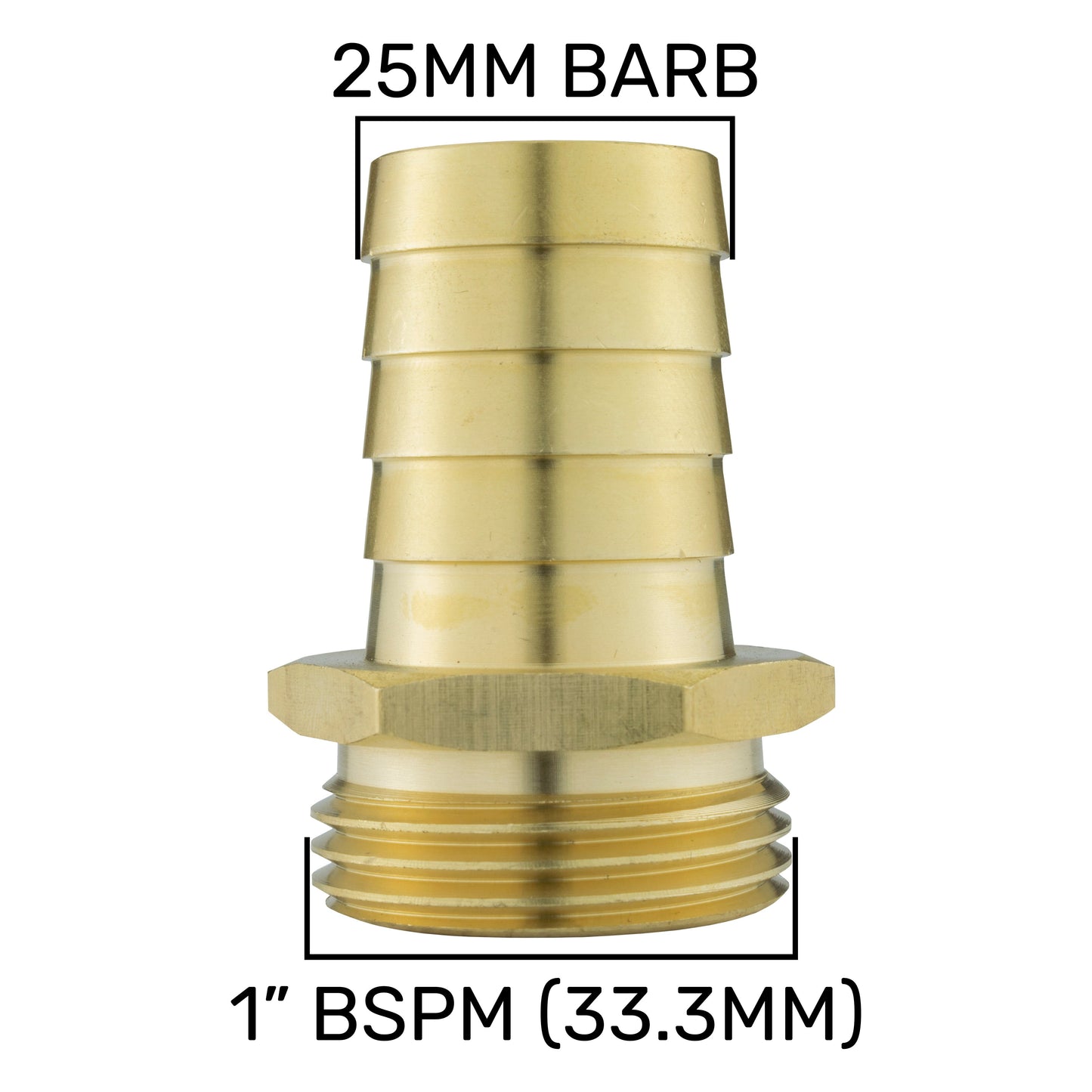 1’’ BSP Water Butt Set with Lever Tap and 25mm Brass Hose Connector