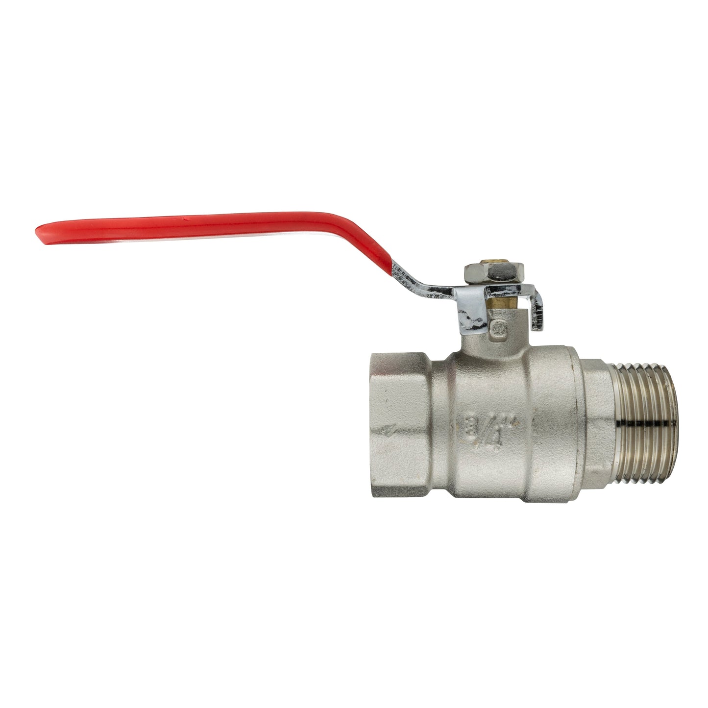 Nickel-Plated Brass Lever Valve 3/4" BSP Male x Female