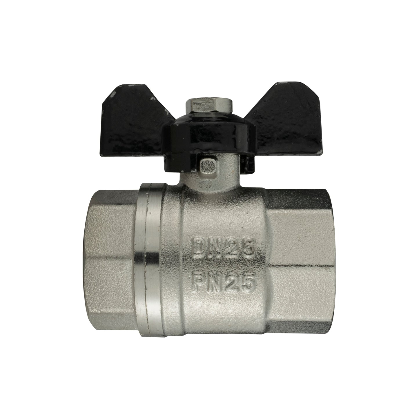Nickel-Plated Brass Butterfly Valve 1" BSP Female