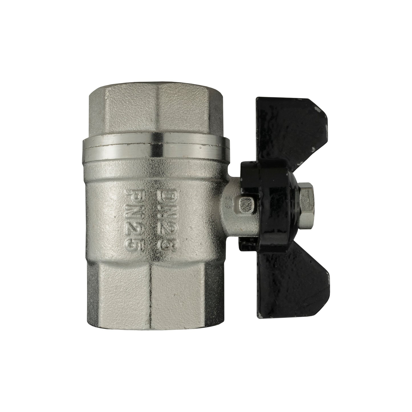Nickel-Plated Brass Butterfly Valve 1" BSP Female