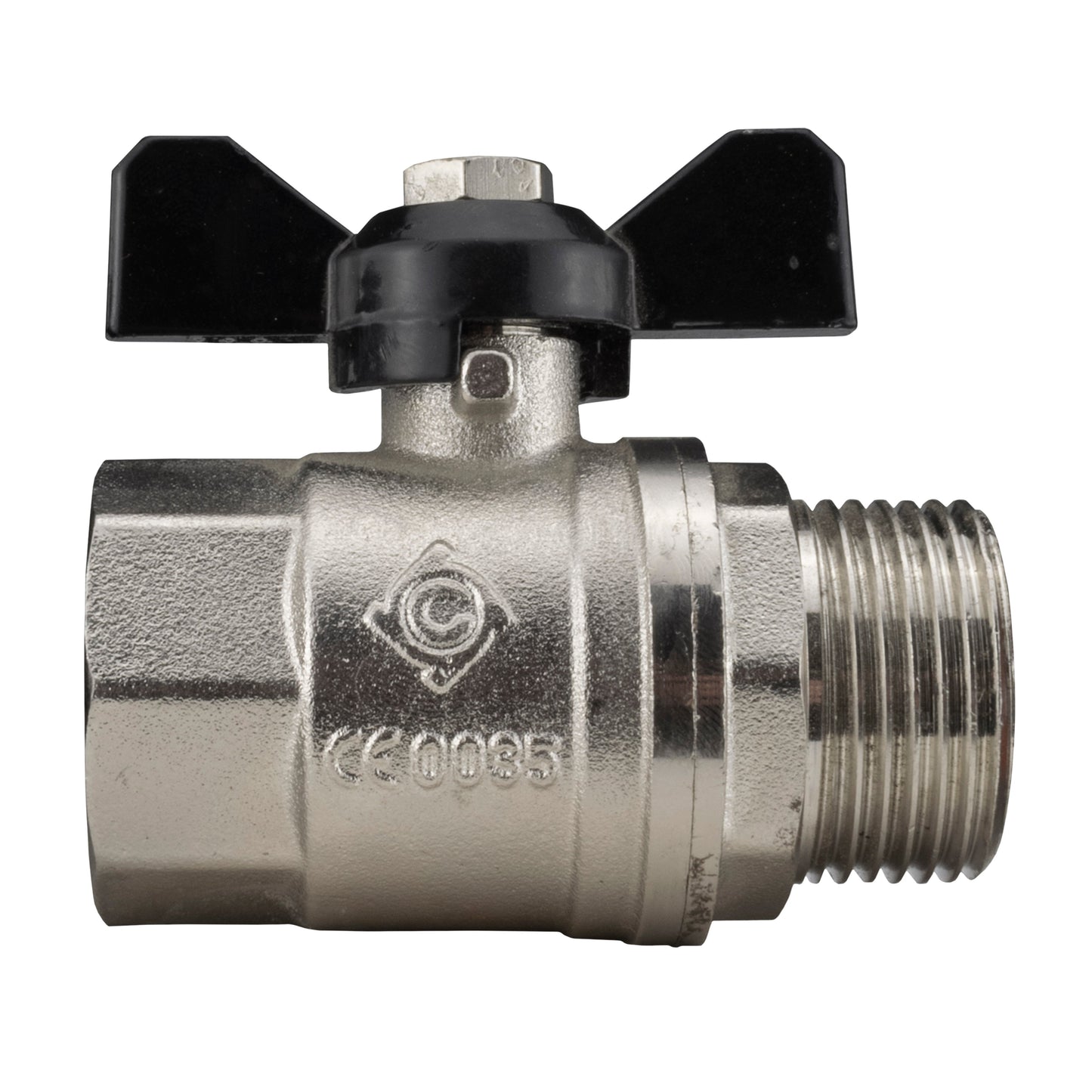 Nickel-Plated Zinc Butterfly Valve 3/4" BSP Female