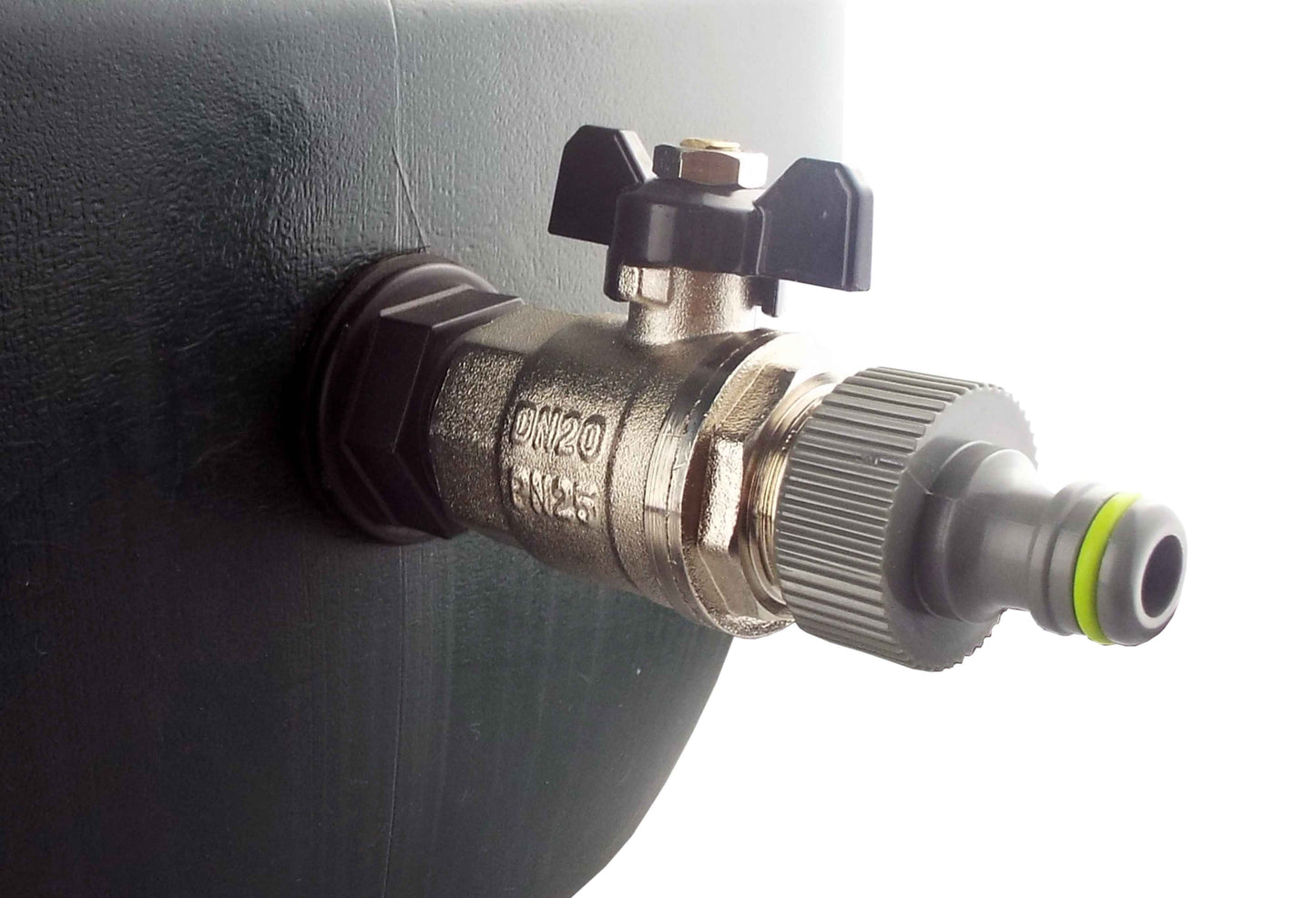 3/4’’ BSP Water Butt Tap Set with Durable Metal Valve and Quick-Fit Connector