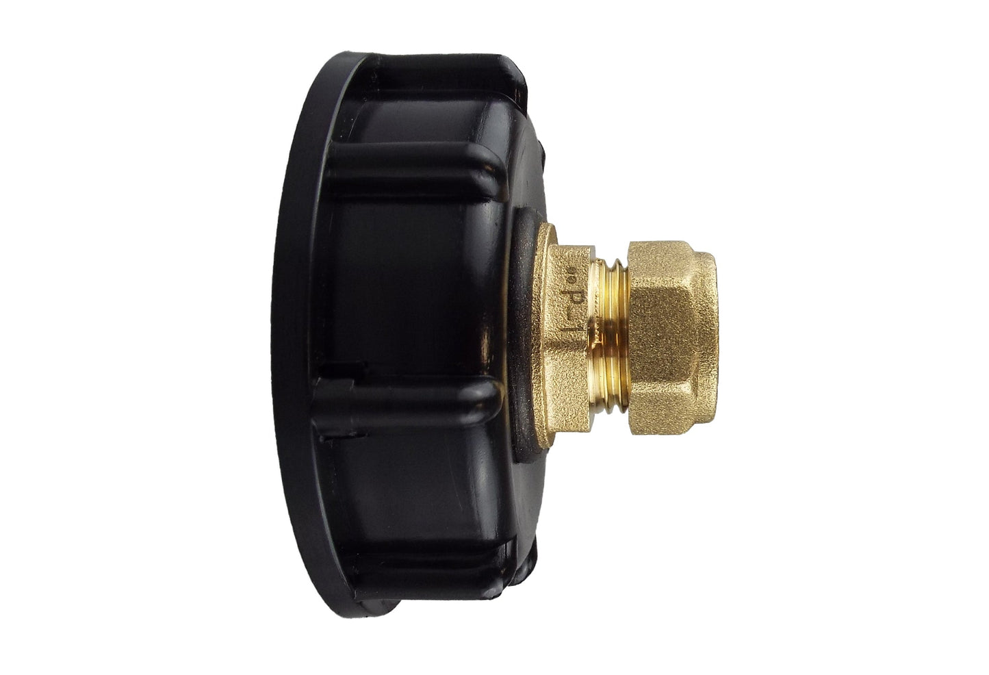 IBC 2” S60X6 Lid with ½” BSP to 15mm Brass Straight Compression Fitting