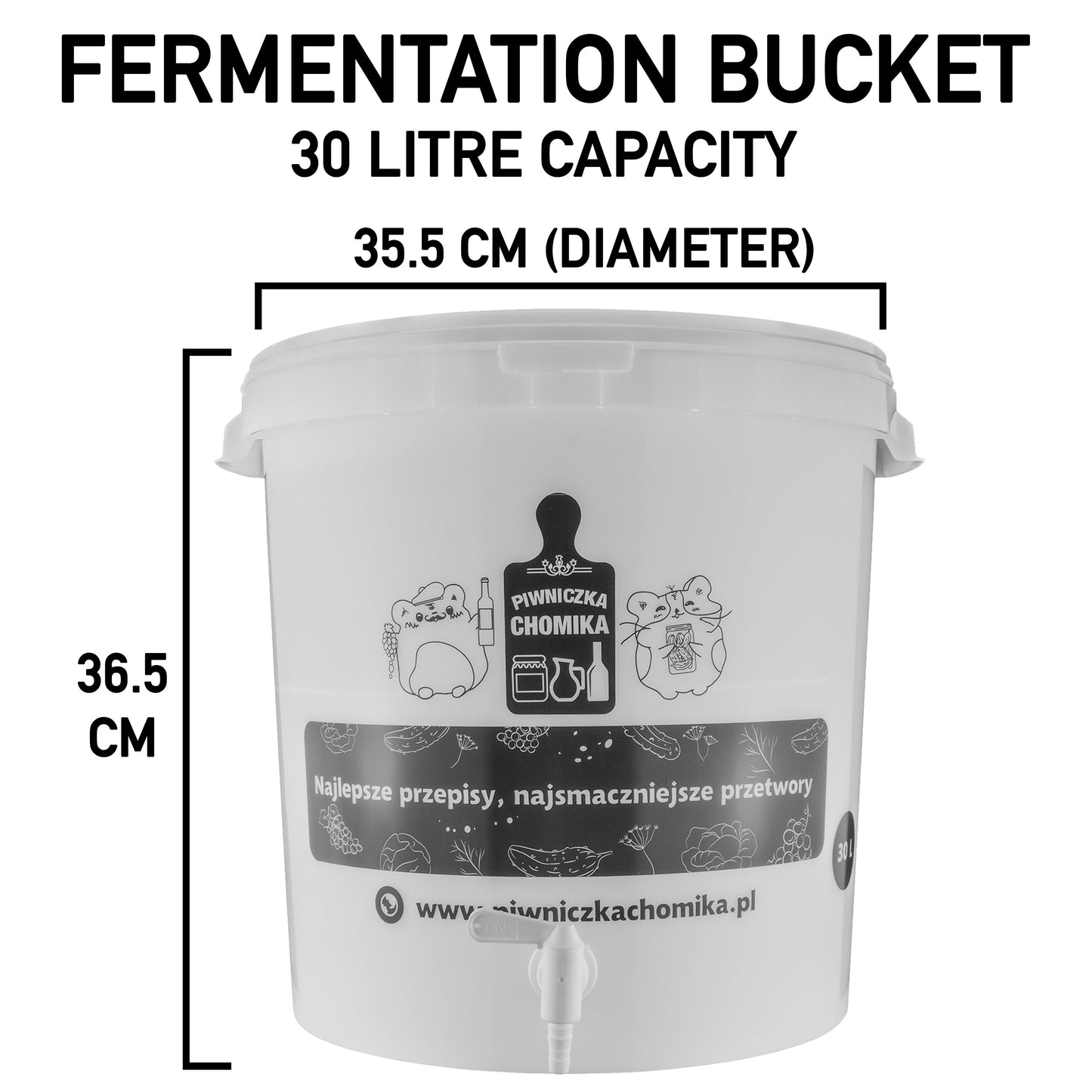 30L Homebrew Fermentation Bucket with Tap