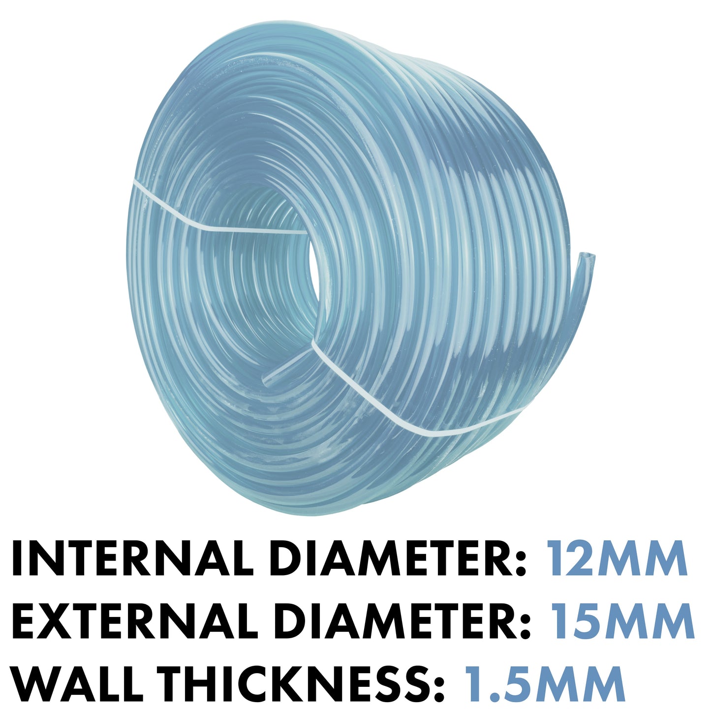 Transparent Flexible PVC Hose 12mm x 15mm