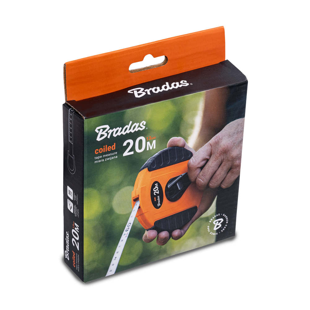 13mm Wide Fibreglass Measuring Tape – Black/Orange, 20m to 50m Range
