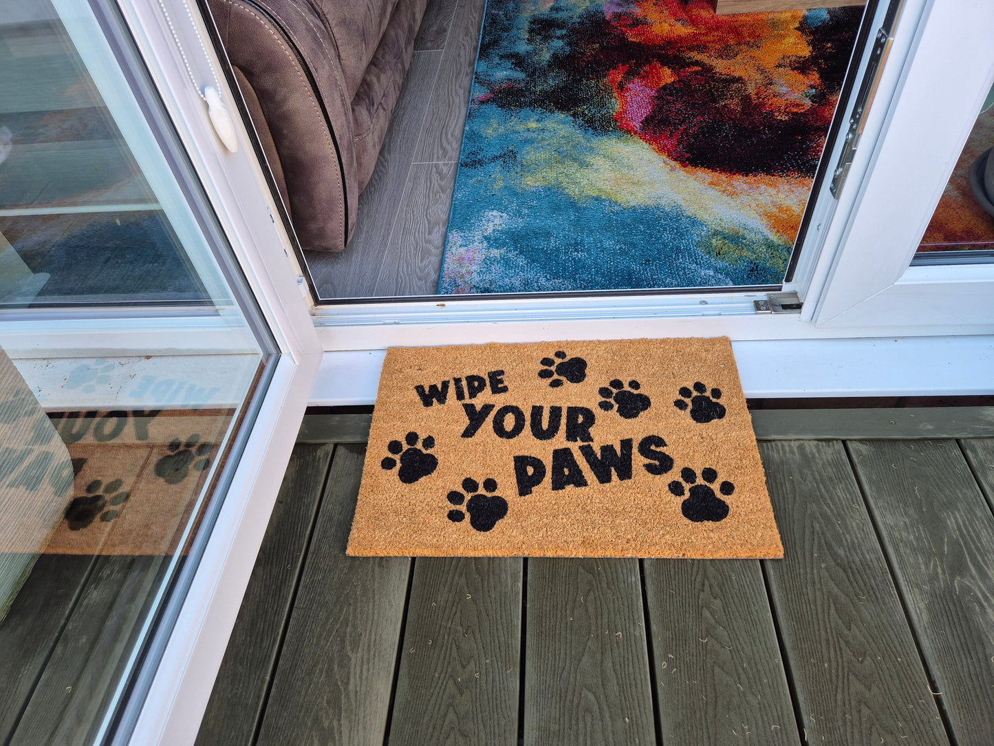 Entrance Mat 60x40 cm – “Wipe Your Paws” Design (D2)