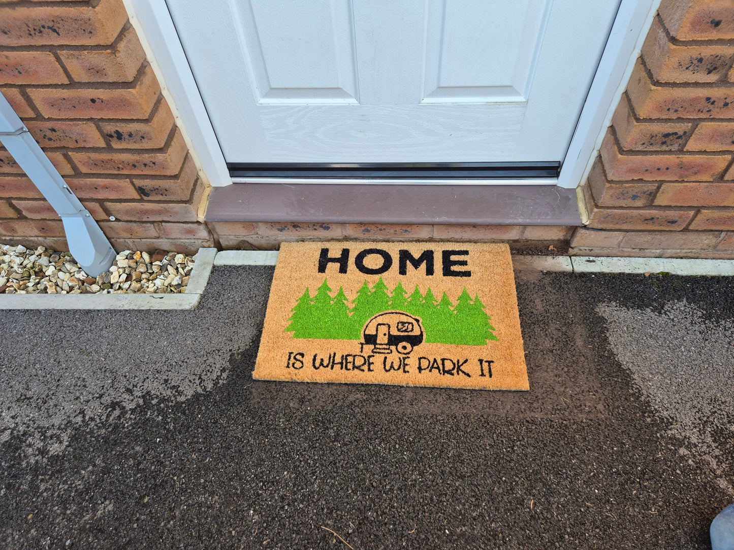 Entrance Mat 60x40 cm – “Home Is Where We Park It” Design