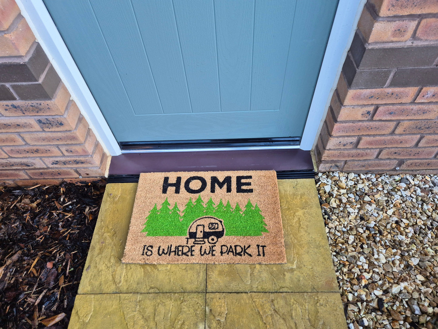 Entrance Mat 60x40 cm – “Home Is Where We Park It” Design
