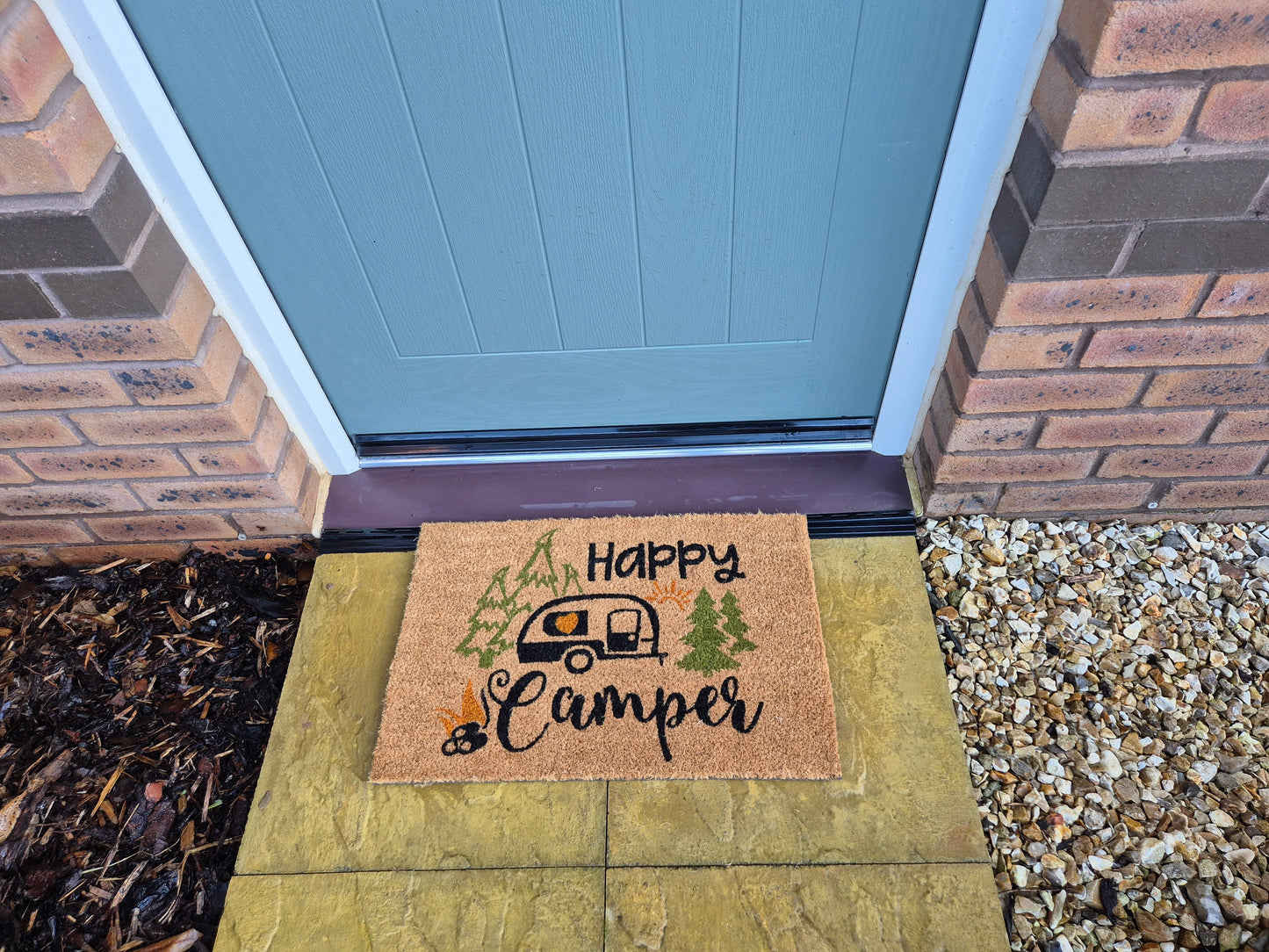 Entrance Mat 60x40 cm – “Happy Camper” Print