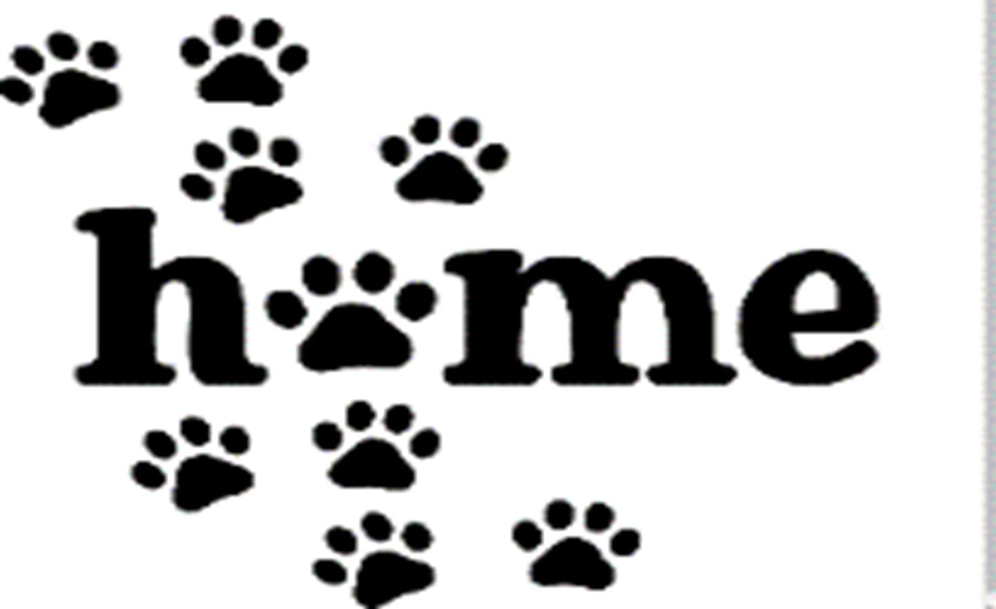 Doormat 60x40 cm – “Home” with Paw Print Design