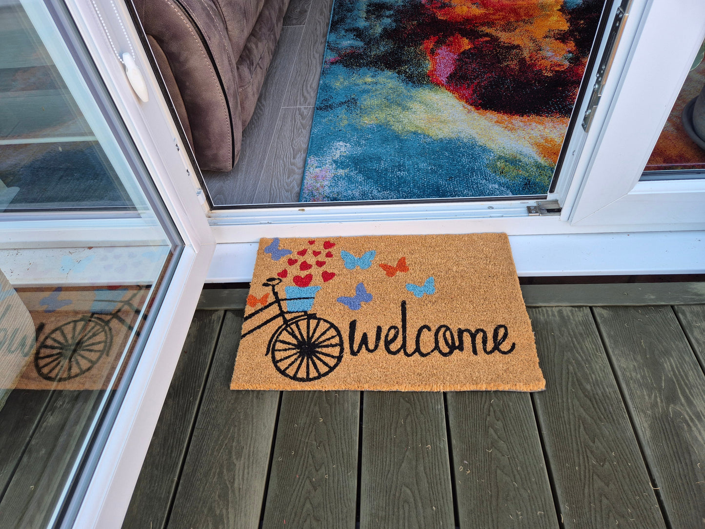 Coir Doormat 60cm x 40cm – ‘Welcome’ with Bicycle Design