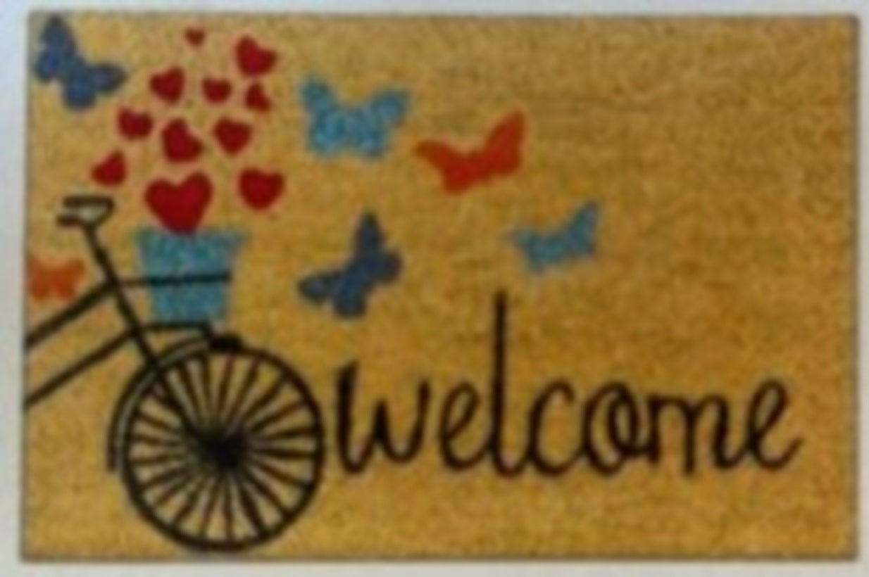 Coir Doormat 60cm x 40cm – ‘Welcome’ with Bicycle Design