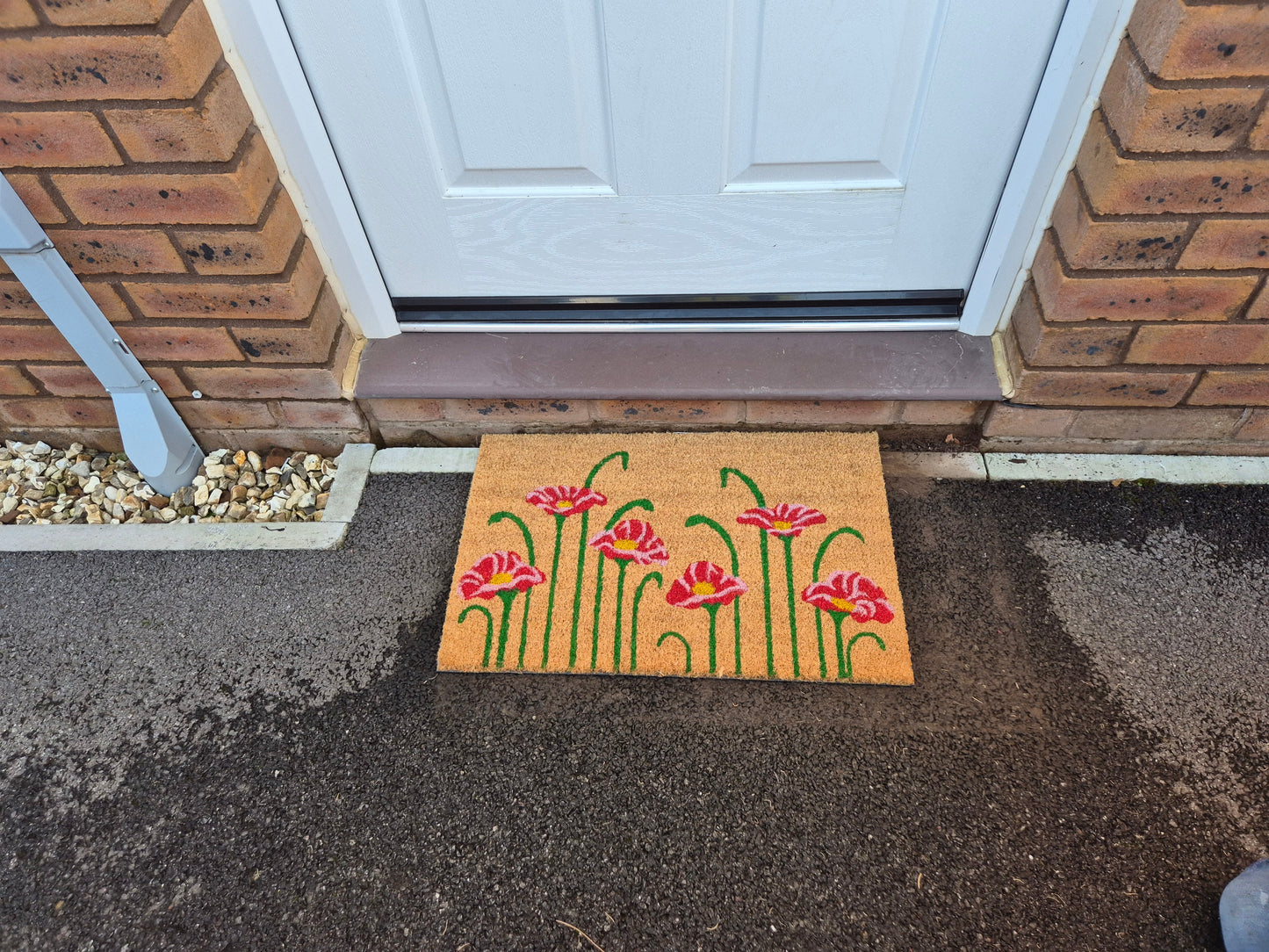 Decorative 60x40cm Doormat – Poppy Flower Design