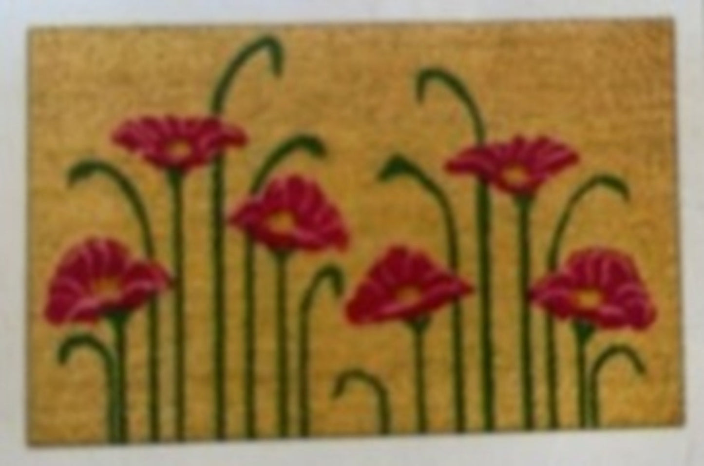 Decorative 60x40cm Doormat – Poppy Flower Design