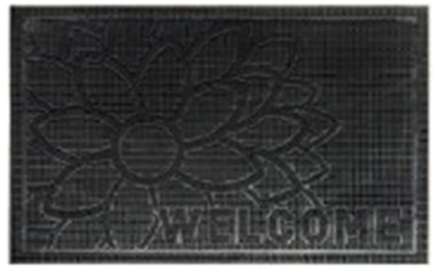Rubber Entrance Mat 60x40cm – ‘Welcome’ Floral Design